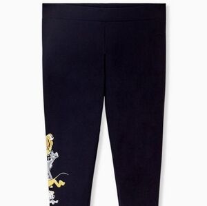 Disney Black Leggings with Yellow Character Print
